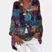 2025 Women's New Printed V-neck Blouse Shirt_ecoleips.com