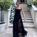 Women's Fashionable Tie Neck Strapless Top with Mesh Patchwork Hem Dress Wholesale 2025 New Style Factory Direct Import_ecoleips.com