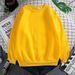 autumn And Winter Pullover Crew Neck Commuter Sweatshirt With Korean-style Solid Color Cuffs, Unisex Top,_ecoleips.com