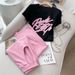 Women's Clothing Sports Casual Suits Slim Fashion Hot Pattern Short Sleeved T Shirt Wide Leg Pants Two Piece Suit_ecoleips.com