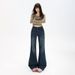 Retro Style Slimming Flared Jeans For Women Loose Fit Stretchy Slim Style Plus Size Early Spring_ecoleips.com