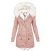 girl 2025 Autumn Winter Women's Cotton With Hooded Fur Collar, Waist-Cinching, Slimming, Warm, Mid-Length Casual Coat_ecoleips.com