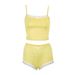 AD215 Pure Desire Fashion Lace Sexy Jacquard Patchwork Home Casual Bowknot Suspender Shorts Set_ecoleips.com