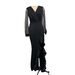 Women's Clothing Hip Wrapped Mid Waist Black Literary Mesh Sequins Temperament Commuter Long Skirt Dress_ecoleips.com