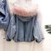 Cozy Sherpa Denim Jacket For Women - Winter Warm Fleece Lined Hooded Coat With Stylish A-Line Cut (Grey/Red/Denim)_ecoleips.com