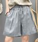 Suitable For All Seasons Pure Linen Shorts 2025 Summer New Handmade Wrinkled Casual For Women, Loose Fit, Slimming, Covering Flaws, Pants 2563_ecoleips.com