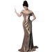 Elegant Gold Sequin Off-Shoulder Mermaid Evening Dress For Wedding Party, Banquet, Host & Debutante Ball_ecoleips.com
