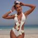 3D Floral Cutout One-Piece Swimsuit – Sexy High-Cut Monokini With Removable Padding For Women (Black/White, S/M/L)_ecoleips.com