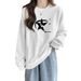 Women's Oversized Fleece Lined Thickened American Retro Sweatshirt Autumn/Winter New Popular Lazy Top Style 2023_ecoleips.com