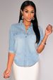 Autumn New Retro Washed Women's Long Sleeve Denim Shirt Blouse_ecoleips.com