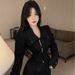 Korean-style Design Cool Zip-up Tie-neck Long-sleeve Shirt For Women, Autumn Waist-cinching Niche Fashion Jacket_ecoleips.com