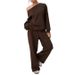 Asymmetrical Off-Shoulder Activewear Set – Trendy Two-Piece Outfit With Sporty Chic Pants For Women (Gray, Coffee, Burgundy, Beige, Black)_ecoleips.com