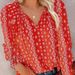 Floral Print V-Neck Blouse – Long Sleeve Workwear T-Shirt For Women, Stretchy & Comfortable (S-Xxl, 7 Colors)_ecoleips.com