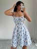 2026 Summer New Style Women's Best-selling Flowery Ruffled Short Sleeve Dress With Square Neck And Gentle Style Short Skirt_ecoleips.com