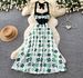 Retro Style Women's Halter Neck Dress Printed Backless Summer Sleeveless High Waist Slimming A-Line Skirt Tie Waist Elegant_ecoleips.com