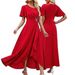 Autumn Elegant Women's Dress Fashion Round Neck Waist Decoration_ecoleips.com
