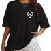 2025 European And American New Short Sleeve For Women, Casual Loose Fit T-Shirt With Unique Heart Print_ecoleips.com