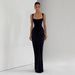 Cross-Border Spring 2026 Women's Slim Fit Fishbone Strap Long Dress Pure Color Bodycon Dress Sexy Style Shoulderless Gown_ecoleips.com