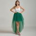 Women's Clothing Sexy Fashion Swallowtail Mesh Skirt Short Front Long Back Irregular Fluffy Skirt_ecoleips.com