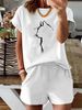 Women’s 2 Piece Outfit Set – Oversized Graphic T-Shirt And Biker Shorts Matching Set, Casual Summer Lounge Tracksuit For Daily Wear-301_ecoleips.com