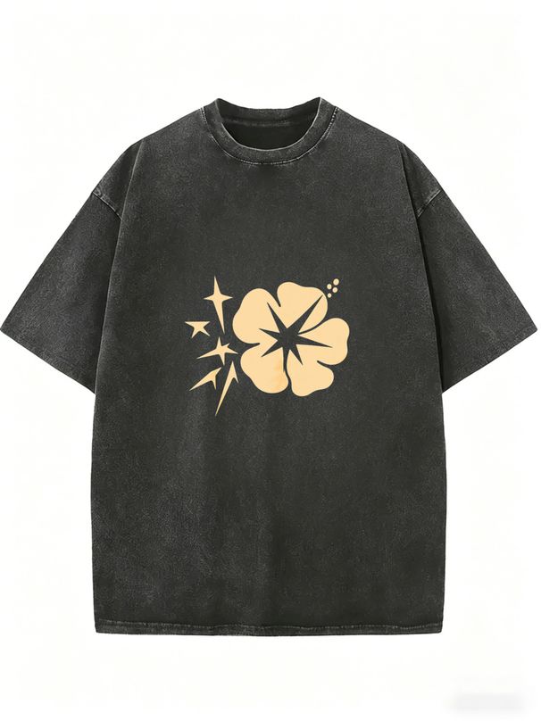 Women's Loose Fit Vintage Tee, Washed Finish Short Sleeve Top, Comfortable Casual Wear For Daily Activities_ecoleips.com