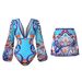 Women's Trendy Sexy One Piece Swimsuit Long Pants Polyester Printed Swimwear Set_ecoleips.com