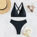 Solid Color Adjustable Tie Backless Bikini Set Sexy Two-Piece Swimsuit For Women Beach Pool Vacation_ecoleips.com