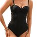 Women's Solid Color One Piece Swimsuit Backless Tie up Quick Drying Slimming Firm Cup European American Cross Border Style_ecoleips.com