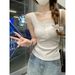 Korean-style Square-neck Lace-trimmed Camisole Women, Suitable For Spring Summer, Slim-fitting Inner Layer Top With Side_ecoleips.com