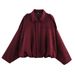 Aria Basics Cross-border Wholesale European American Women's Fashion Aviator Suede Jacket With Bat Sleeves And Zipper_ecoleips.com