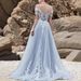 Women's Clothing One Shoulder Wedding Dress New Bride Simple Round Neck Slim Perspective Travel Shooting Trailing Soft Yarn Show_ecoleips.com