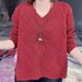 Lace-Knit Oversized V-Neck Sweater Women's Casual Pullover Korean Style Solid Color Loose Fit Spring Autumn Fashion Top_ecoleips.com