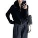 Aria Basics Aria Basics KANING Solid Color Fur Collar Double Zipper Knit Cardigan 2026 Autumn/Winter New Design European And American Style_ecoleips.com