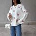 Heart-Embroidered Boyfriend Sweater – Slouchy Ribbed Knit With Color-Block Design (50% Cotton, Drape-Fit, Machine Washable)_ecoleips.com