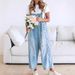 Women's Retro Distressed Wide Leg Jumpsuit Loose Comfortable Casual Denim Romper Fashionable 2025 European American Style_ecoleips.com