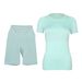 Women's Short Sleeve & 5-Inch Shorts Set – Breathable Workout Outfit For Running, Yoga & Summer Sports (S-Xxxl, 32 Colors)_ecoleips.com