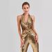 Women's Clothing fashion new jumpsuit sleeveless halter neck sexy waist slim sequin pleated jumpsuit_ecoleips.com
