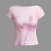 American-style Sweet And Spicy Sexy Pure Desire Print Short-sleeve Backless Cutout Slim-fit Personalized Design T-shirt_ecoleips.com