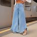 Women's Clothing Trendy Wide-Leg Jeans For Women – Light Blue, Mid-Rise, Non-Stretch & Street Style – XS To XL_ecoleips.com