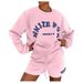 Trendy Streetwear Letter Print Hoodie & Jogger Sweatsuit Set For Women - Soft Fleece Loungewear (Black/White/Khaki/Green/Pink/Blue, S/M/L/Xl)_ecoleips.com