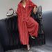 Women's Clothing Autumn Commuter Temperament Flower Striped Loose Suit Jacket Casual Suit_ecoleips.com