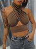 Trendy Sexy Cross Halter Neck Strap Vest For Women Summer New Pure Desire Design Niche Top_ecoleips.com