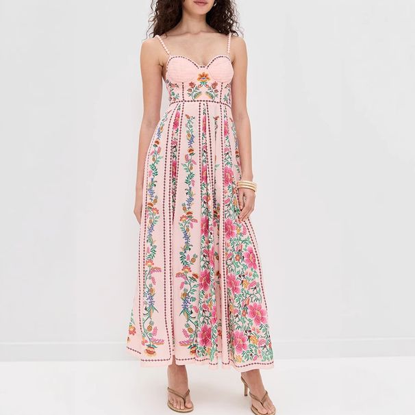 Women's Clothing American Style Strappy Printed Dress For Women Loose Fit Spring/Summer New Arrival INS Style Vacation Wear_ecoleips.com