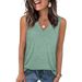 Women's Clothing V Neck Casual Loose Summer New Solid Color Vest Sleeveless Shirt_ecoleips.com