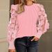 Women's Clothing Autumn Long Sleeve Fashion Mesh Splicing Round Neck Top T Shirt Women_ecoleips.com