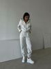 Women's Clothing Suit High Grade Zipper Solid Color Long Sleeve Hooded Sweater High Waist Straight Sports Casual Pants Women_ecoleips.com