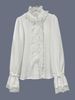 European-Style Lace Blouse – Long Sleeve V-Neck Top With Sheer Panels & Stretch Comfort (Breathable Polyester-Spandex Blend)_ecoleips.com