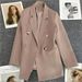 Women's Clothing Women's Slimming Suit Jacket Korean Style Casual Metal Buckle Spring Autumn Versatile Commuting Outerwear_ecoleips.com
