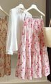 Gentle Floral Skirt Women's Spring And Summer New High Waist Temperament Slim And Thin A-shaped Big Swing Skirt_ecoleips.com