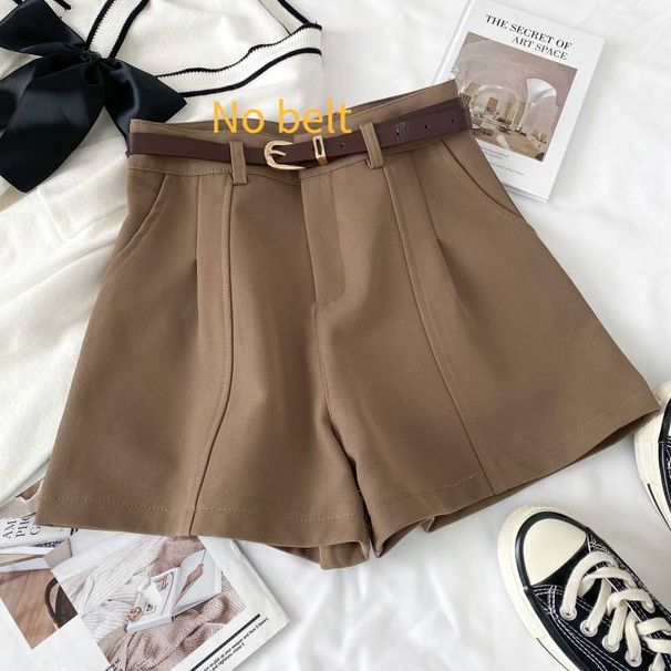 Women's Clothing Casual Shorts Spring Ins Retro Simple Outer Wear High Waist A Wide Leg Pants_ecoleips.com